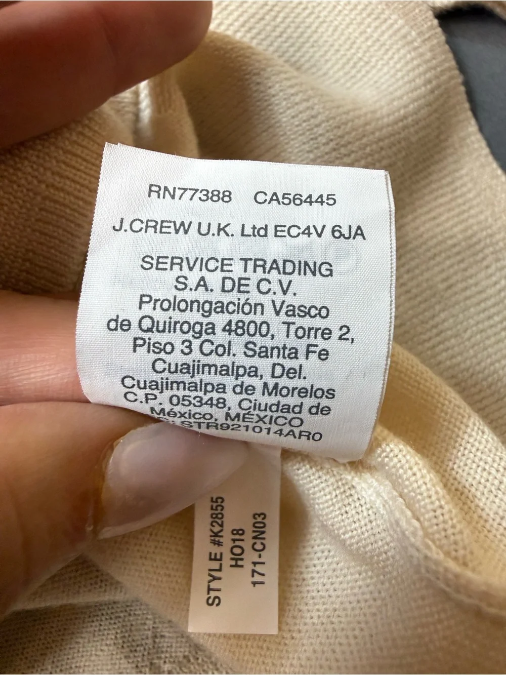 J. Crew Cream Tie-Neck 100% Wool Sweater